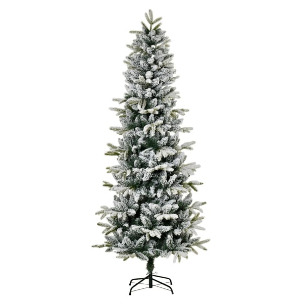 Kunstig Juletræ, Sneagtig Design, Robust Støtte,Hvid, 2.1M