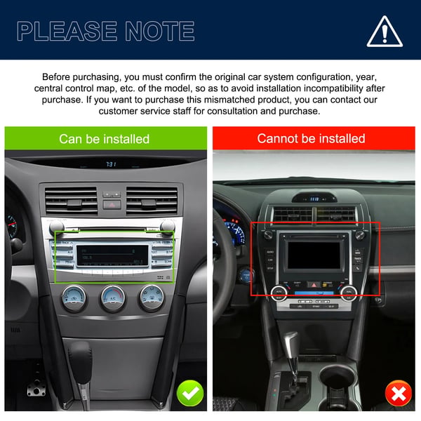 Bilradio, Touchskærm, Kompatibel med Toyota Camry 2006-2011,2 + 64G CarPlay
