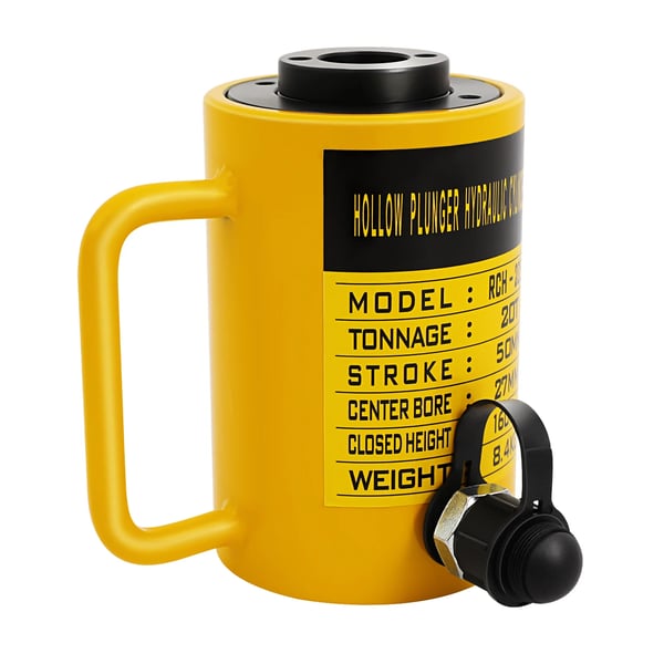 20 Ton Hydraulisk Cylinder Jack, Kompakt Design, Kraftig Ydeevne,Gul