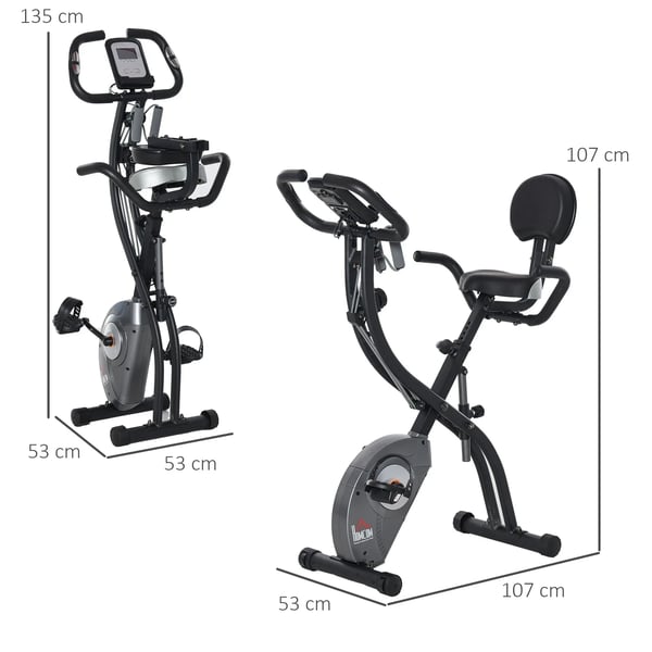 Træningscykel, højmodstands stål, justerbar højde 74-83 cm, egnet til brugere op til 100 kg, 8 niveauer, skridsikre teksturerede pedaler