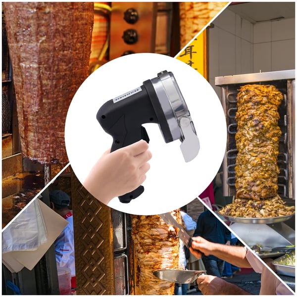 Kebab Skærer, 80W, 220V~240V, 23*16*13 cm, EU Stik Type, 1-8 mm Skæredybde