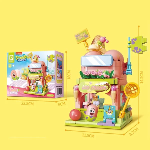 SpongeBob Fyrkantiga Byggsats, Kreativ Skapande, Säkert Material,med låda