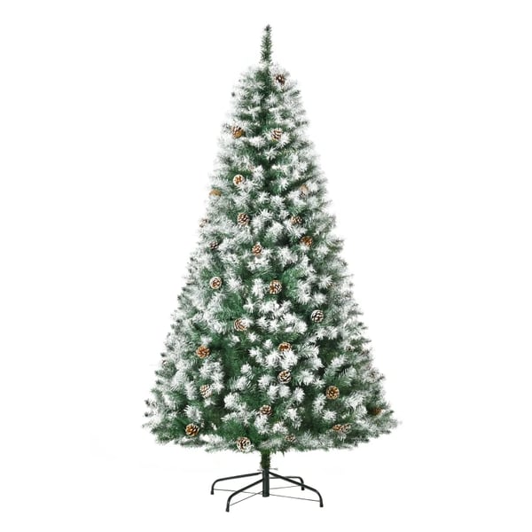 Kunstig Juletræ, Sneede Spidser, Brandsikkert Design,L, Oliven