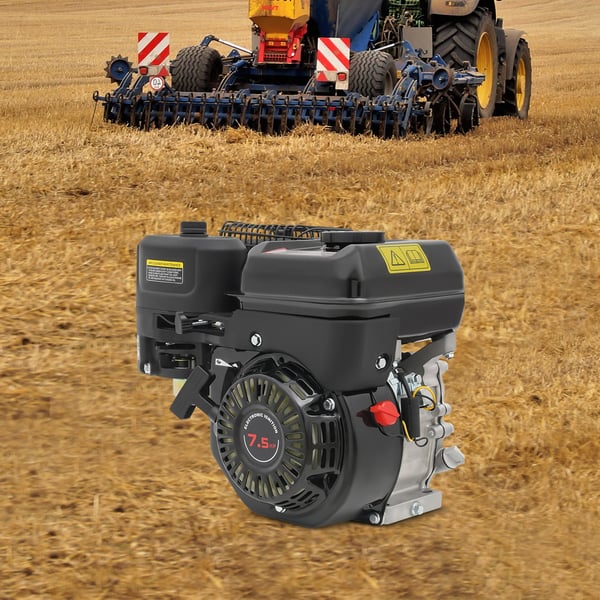 Kaasu moottori, 7.5HP teho, nelitahtimoottori,musta