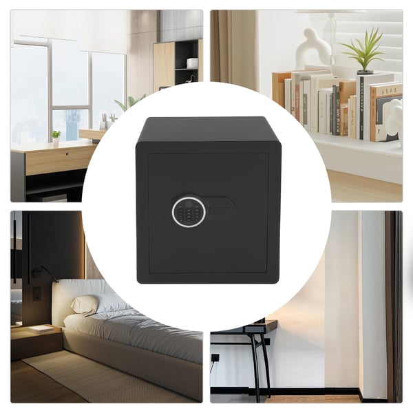 Elektronisk sikkerhedsskab, kombinationslås, holdbart design,sort