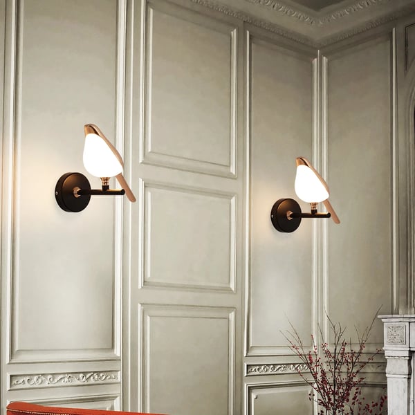 Væglampe, Moderne Design, LED Teknologi,3 farver skiftbare, fugl lampe