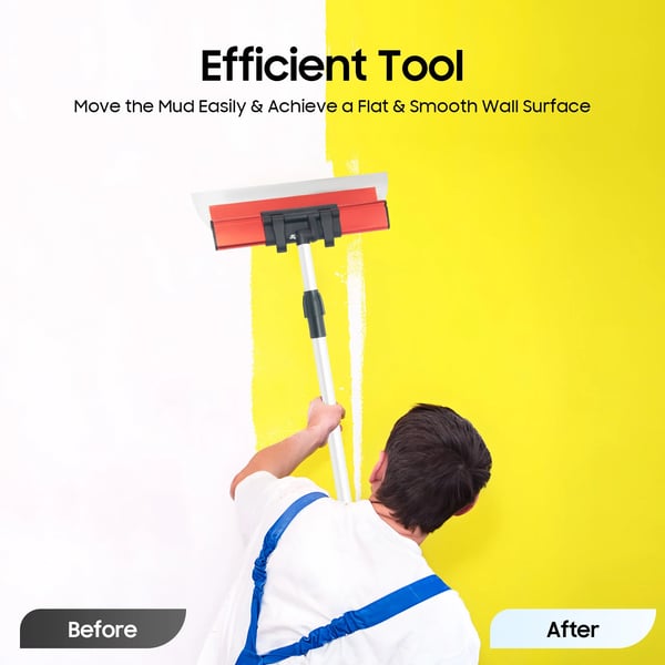 Gipsplade Skimming Blade Sæt, Fleksibel Aluminium Konstruktion, Ergonomisk Håndtag,Rød