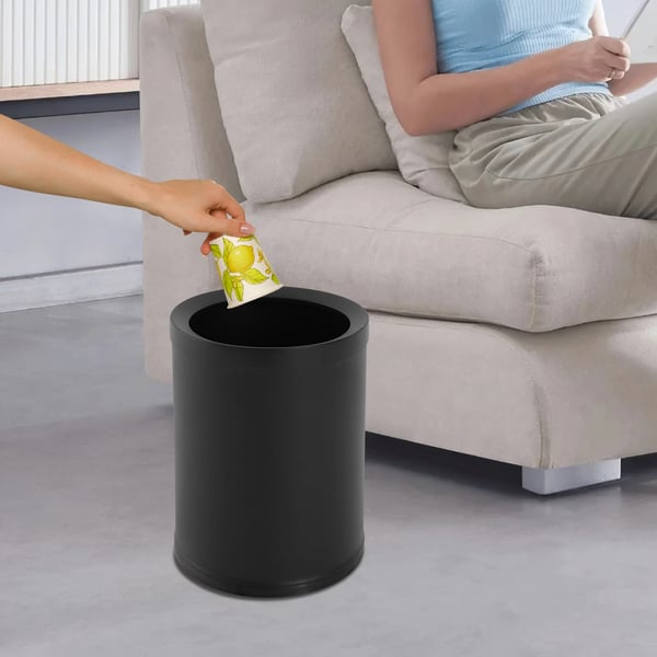 Sopkorg, Modern Design, Hållbart Rostfritt Stål,10L, svart