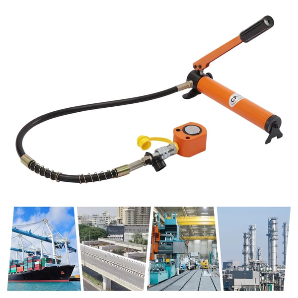 Hydraulisk Ram Cylindrisk Jack, 10 Ton Kapacitet, Ergonomisk Håndtag,Appelsin