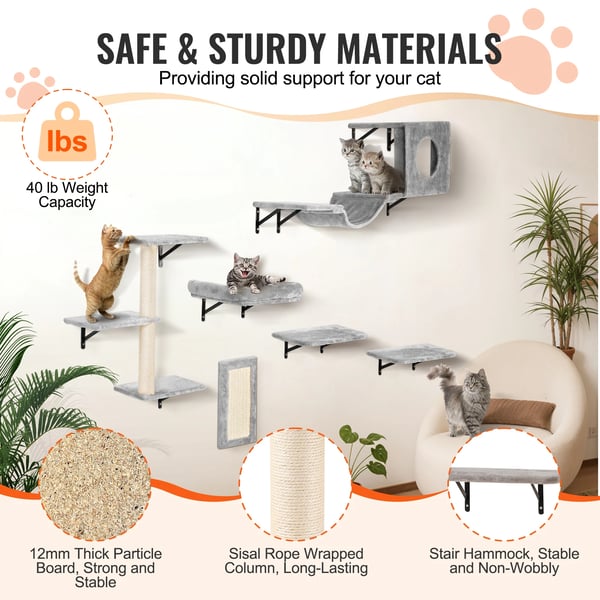 Katteshelves, Robust Design, Tre-niveau Struktur,6stk