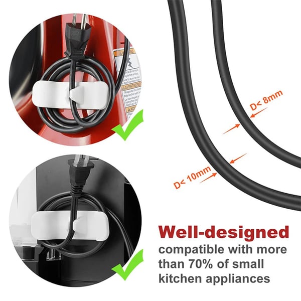 Kabelorganisator, 6 stk, Plastik, 10,2x3x1,8 cm,6stk