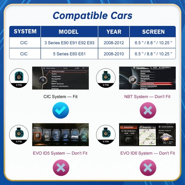 Carplay-interface, understøtter CarPlay og Android Auto, høj lydudgang,CIC