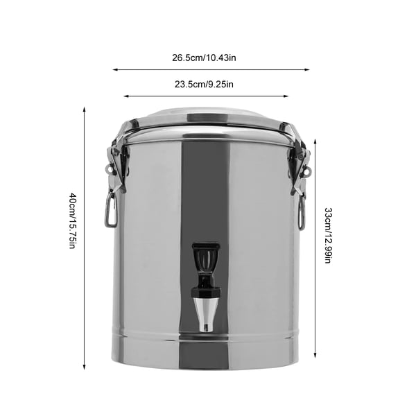 Drikkeautomat, 14 liter kapacitet, isoleret rustfrit stål,Sølv