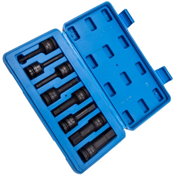 Impact Hex Socket Set, 8-delad, 1/2 tum drivning