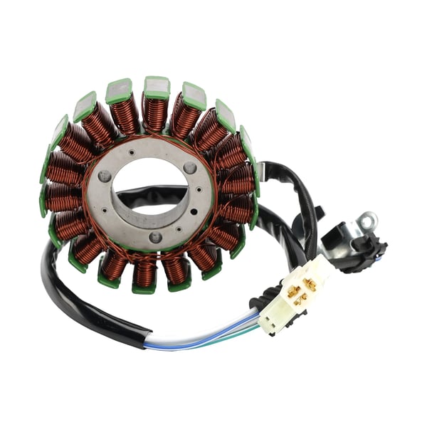 Generator Stator, Kopparvindningar, 5-trådsystem, 2 kontakter, 3+2 stift, 18 poler