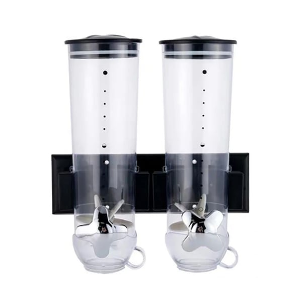 Cereal Dispenser, 3L Kapacitet, Vægmonteret Design,Sort