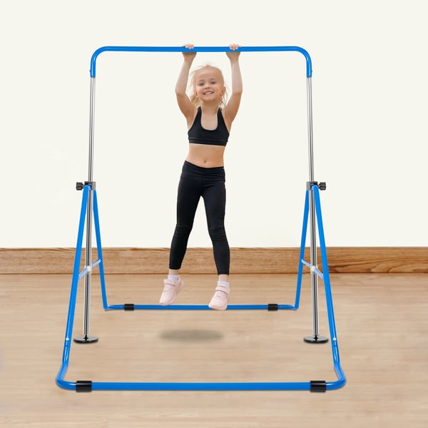 Gymnastikstang, Justerbar Højde, Sikker og Holdbar Design,Blå