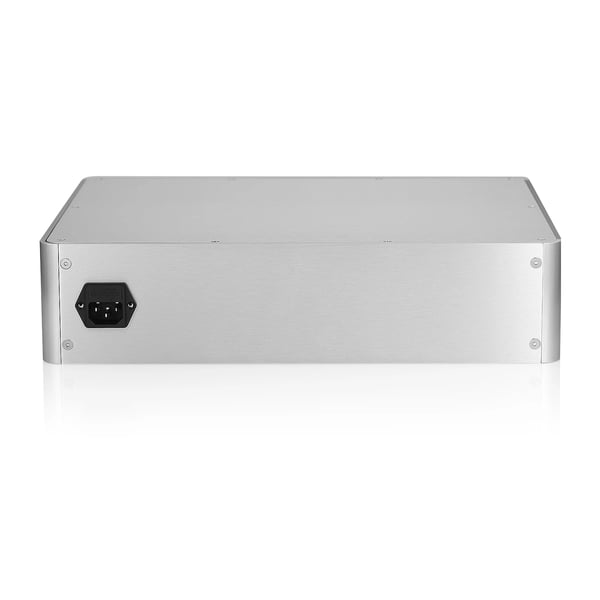 Forstærkerchassis, aluminiumlegering, 380x320x90 mm, vægt 3,8 kg, effektiv varmeafledning, tilpasseligt design