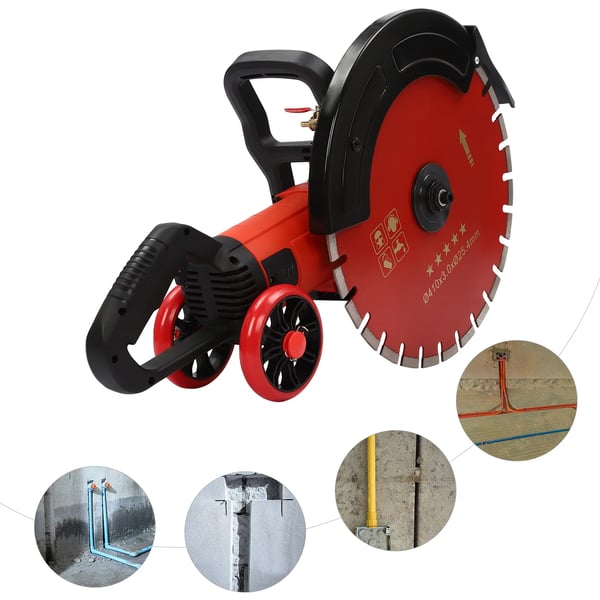 Betonklipper, Kraftfuld Motor, Effektiv Vandpumpe,Rød