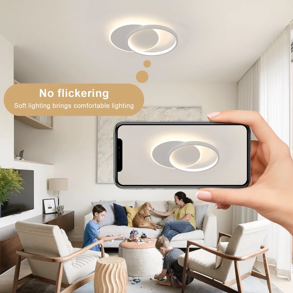 Loftlampe, Dæmpbar, Fjernbetjening,HVID