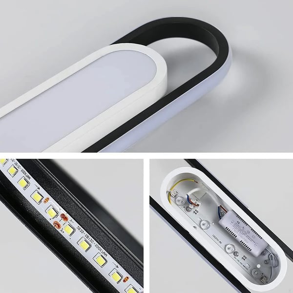 LED-kattovalaisin, moderni muotoilu, energiatehokas,musta, Kylmä valkoinen, L