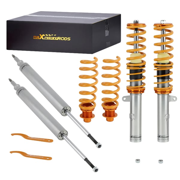 Coilover affjedringskit, justerbar køre højde, ikke-justerbar dæmper, 6061 aluminium materiale, vare længde 56 cm, vare vægt 28 kg