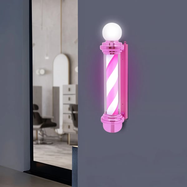 Barberstang Lys, Rotationsdesign, Energi Effektiv LED,Lyserød