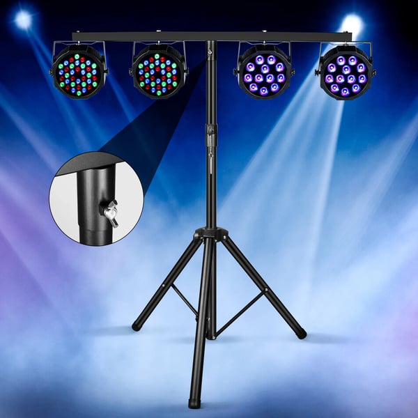 DJ Justerbart Tripod Stativ, Justerbar Højde 99-180 cm, Robust Jernkonstruktion,sort