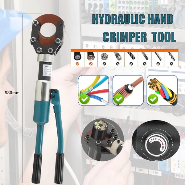 Hydraulisk Kabelskærer, Højkulstoflegering Stålblad, 360° Driftskapacitet, Ergonomisk Designet Håndtag