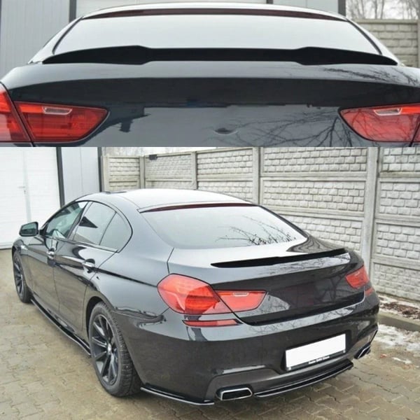Bagspoiler, Blank Finish, Aerodynamisk Design,Glansende Sort