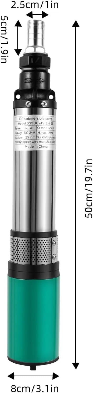 Dybbrøndspumpe, 25m Maks. løft, Stille drift,Sølv, EU, OT-ZJGJ-3478-1