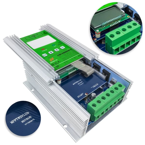 Vind Sol Hybrid Opladningskontrolenhed, MPPT Teknologi, LCD Wifi Monitor, Wind1000W Solar1000W, Uden WiFi, Auto 12V 24V 48V