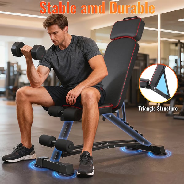 Dumbbell bænk, justerbar rygstøtte, ergonomisk design,Dumbbell bænk