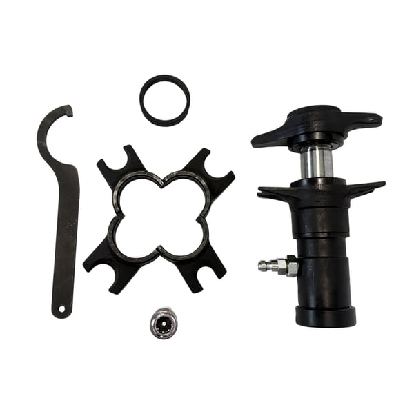 Hydraulisk kuglehovedfjerningsværktøj, justerbare højder 60 mm og 72 mm, sikkerhedsstrop inkluderet, 4,5 metriske tons trykkraft.