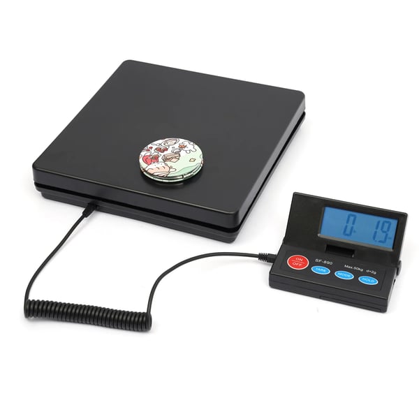 Digital platformvægt, maksimal vægt 50 kg, dimensioner 24,5x24,5x5 cm, nøjagtighed 1 g, letvægtsdesign, LCD-display