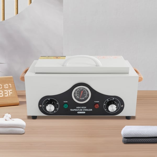 Højtemperatursterilisator, 300W effekt, 2,5L kapacitet, 60-220°C temperaturinterval, rustfrit stål materiale, 1m strømkabel