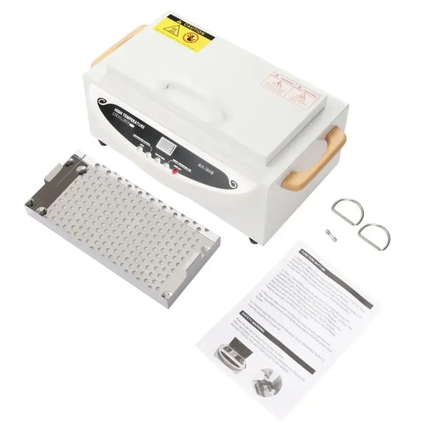 Varmluftssterilisator, 500W, 1L kapacitet, temperaturinterval 0-250℃, spænding AC220V-240V, tidsinterval 0-90 minutter