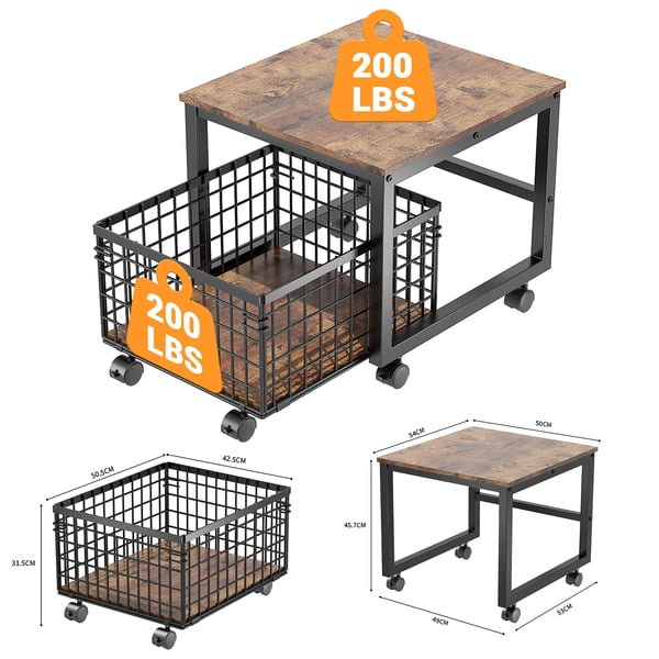 Mini Køleskab Stativ, Metalramme, Maksimal Belastning 90 kg, Låselige Hjul, Multifunktionel Brug, Robust Konstruktion