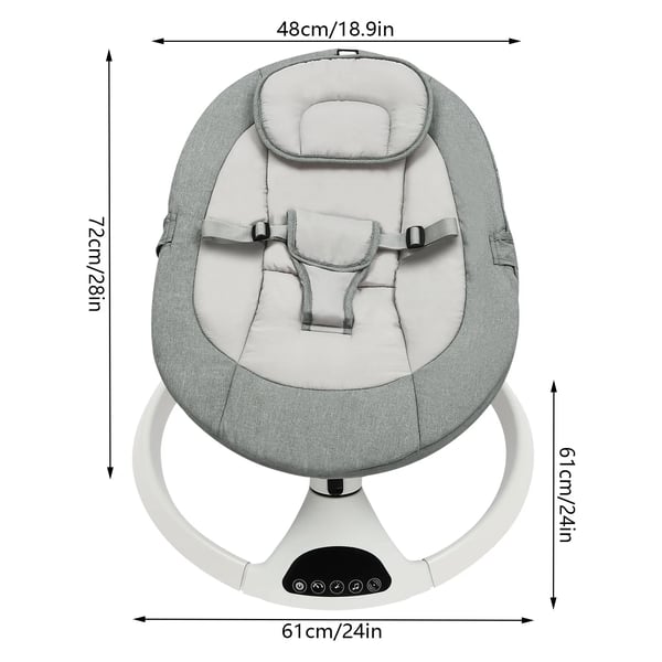 Elektrisk Baby Gyngestol, Bluetooth Vuggesange, Auto-Sensor Gynger,Grøn