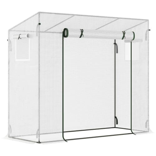 Drivhus, 200x68x196 cm Dimensioner, Stålramme, Rulleskydedør, Sidevindue, Vindbeskyttet
