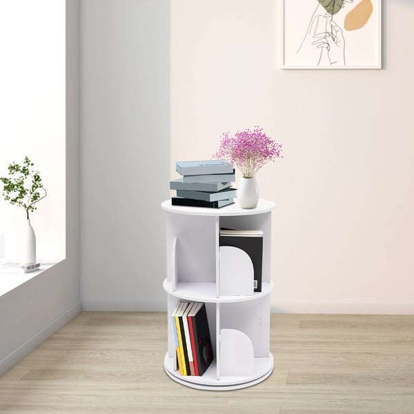 Roterende Bogreol, 360° Funktion, To-niveau Design,HVID