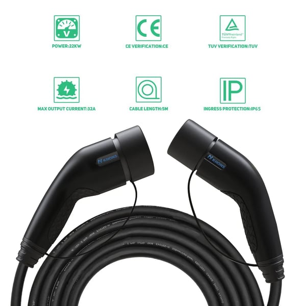EV-ladekabel, 11KW effekt, IP65 vandtæt beskyttelse,11KW 16A 3Fase