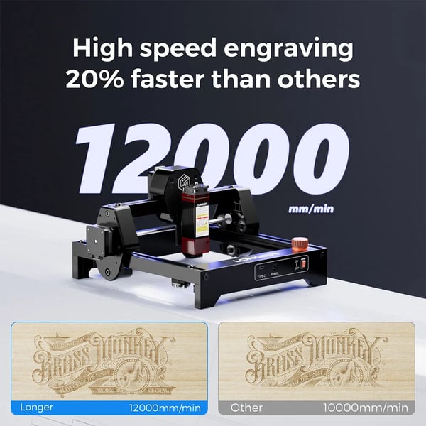 Lasergravør, Høj Præcision, Hurtig Hastighed,EU, LONGER RAY5 Mini 3.5W