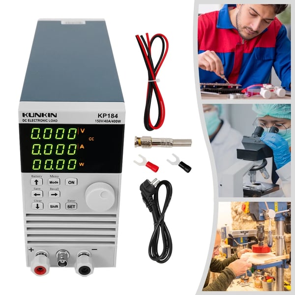 DC Elektronisk Belastningstestare, 0-400W Belastningskraft, 4 Belastningslägen,Blå