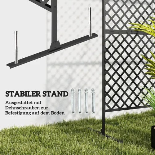 Rummdivider, Stål Konstruktion, 122 cm Længde, 45 cm Bredde, 198 cm Højde, Tre Vertikale Segmenter