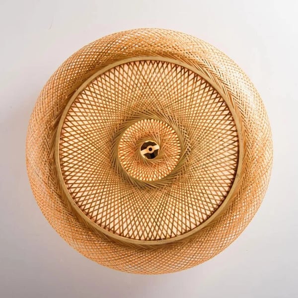 Pendellampe, Bambuskonstruktion, Moderne Stil,DIA 50cm, Ingen pære
