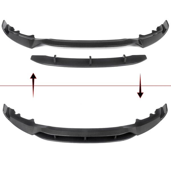 Front Bumper Lip Splitter, M Performance Stil, Holdbart ABS Plastik,Kulfiberlook