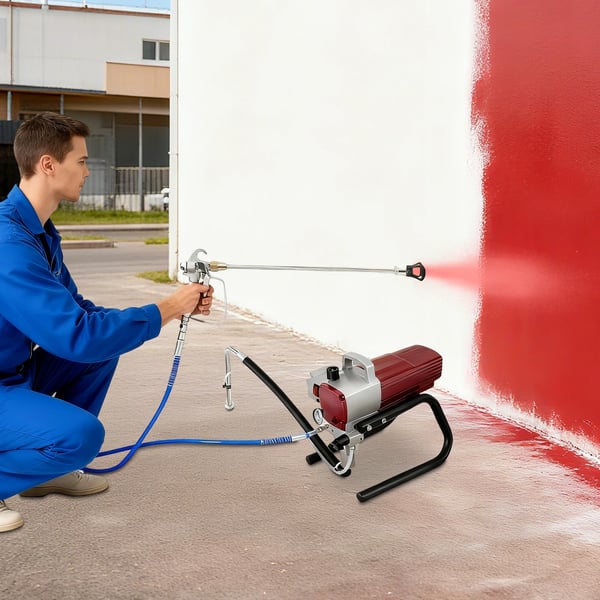 Luftløs malersprøjte, 1800W motor, 9 meter slange,Rød
