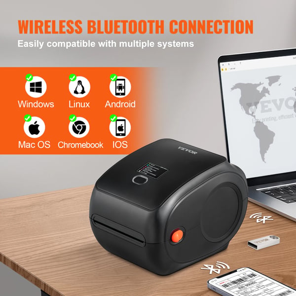Tarratulostin, Bluetooth/USB-yhteys, 300 DPI -resoluutio,300dpi