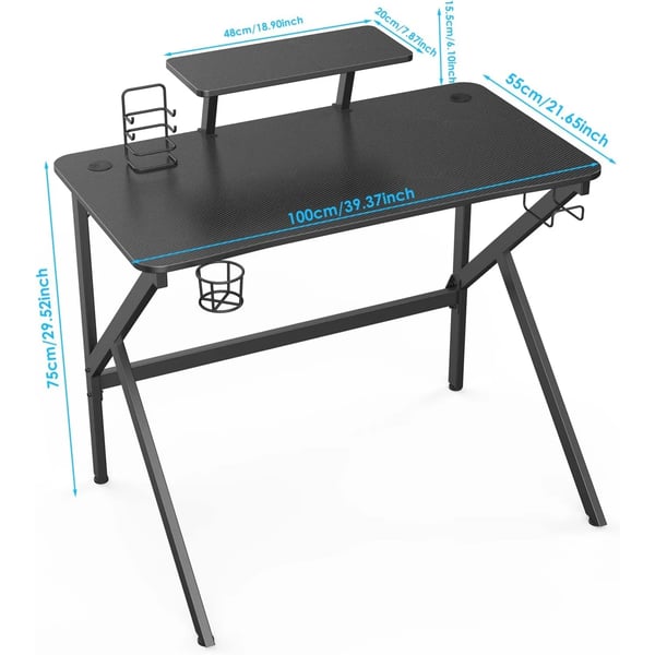 Gamingbord, Ergonomisk Design, Praktiske Funktioner,sort